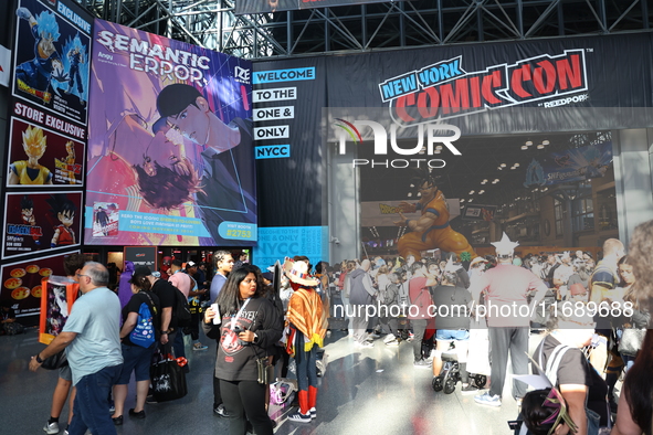 People check out the New York Comic Con 2024 at the Jacob Javits Center in New York City, United States, on October 20, 2024. New York Comic...