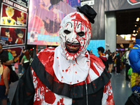 A cosplayer dresses as a killer clown for New York Comic Con at the Javits Center in New York City, on October 20, 2024. (