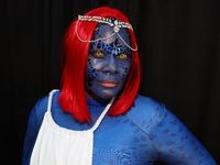 Cosplayer Nicole from Manhattan dresses as Mystique for New York Comic Con at the Javits Center in New York City, on October 20, 2024. (