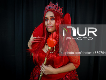 Cosplayer Phoebe from New York City dresses as the Queen of Hearts from Descendants 4 for New York Comic Con at the Javits Center in New Yor...