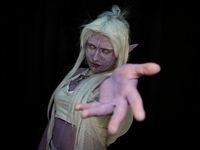 Cosplayer Sophia from Long Island dresses as Idrisa from Baldur's Gate for New York Comic Con at the Javits Center in New York City, on Octo...