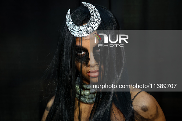 A cosplayer dresses as the witch from Suicide Squad for New York Comic Con at the Javits Center in New York City, on October 20, 2024. 