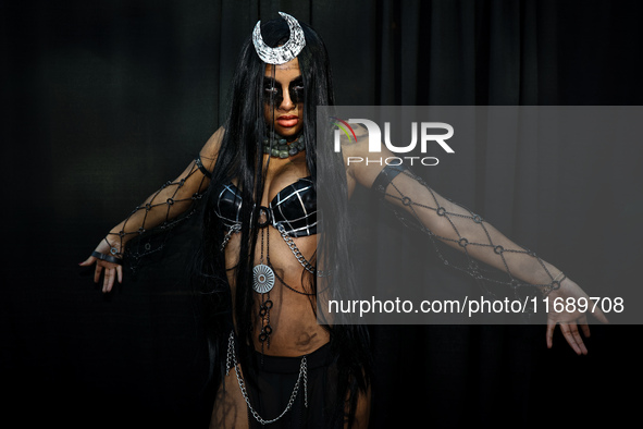 A cosplayer dresses as the witch from Suicide Squad for New York Comic Con at the Javits Center in New York City, on October 20, 2024. 