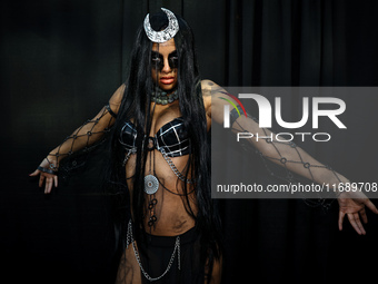 A cosplayer dresses as the witch from Suicide Squad for New York Comic Con at the Javits Center in New York City, on October 20, 2024. (