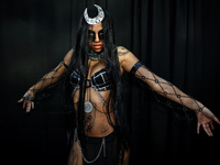 A cosplayer dresses as the witch from Suicide Squad for New York Comic Con at the Javits Center in New York City, on October 20, 2024. (