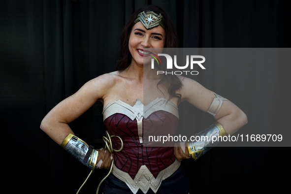 Alexis from Ohio dresses as Wonder Woman for New York Comic Con at the Javits Center in New York City, on October 20, 2024. 