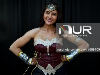 Alexis from Ohio dresses as Wonder Woman for New York Comic Con at the Javits Center in New York City, on October 20, 2024. (