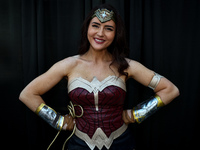 Alexis from Ohio dresses as Wonder Woman for New York Comic Con at the Javits Center in New York City, on October 20, 2024. (