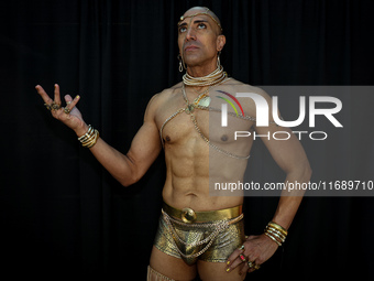 Cosplayer Dimitri from Brooklyn dresses as Xerxes from the movie 300 for New York Comic Con at the Javits Center in New York City, on Octobe...