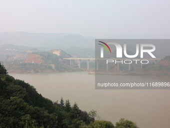 A photo taken on October 21, 2024, shows the Sanmenxia Dam in Sanmenxia, China. (