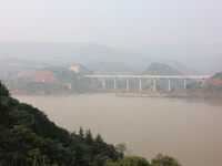 A photo taken on October 21, 2024, shows the Sanmenxia Dam in Sanmenxia, China. (