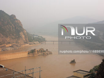 A photo taken on October 21, 2024, shows the Sanmenxia Dam in Sanmenxia, China. (