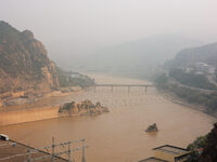 A photo taken on October 21, 2024, shows the Sanmenxia Dam in Sanmenxia, China. (