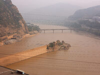 A photo taken on October 21, 2024, shows the Sanmenxia Dam in Sanmenxia, China. (