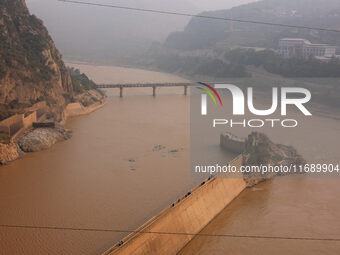 A photo taken on October 21, 2024, shows the Sanmenxia Dam in Sanmenxia, China. (