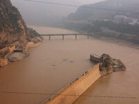 A photo taken on October 21, 2024, shows the Sanmenxia Dam in Sanmenxia, China. (