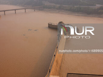 A photo taken on October 21, 2024, shows the Sanmenxia Dam in Sanmenxia, China. (