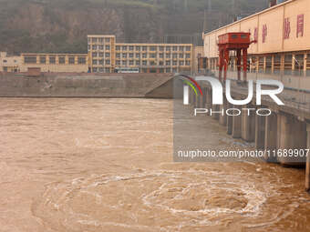 A photo taken on October 21, 2024, shows the Sanmenxia Dam in Sanmenxia, China. (