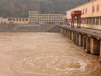 A photo taken on October 21, 2024, shows the Sanmenxia Dam in Sanmenxia, China. (