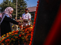 Family members of police martyrs pay tribute to the soldiers who sacrifice their lives in service during Police Commemoration Day in Baramul...