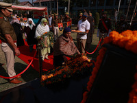 Family members of police martyrs pay tribute to the soldiers who sacrifice their lives in service during Police Commemoration Day in Baramul...