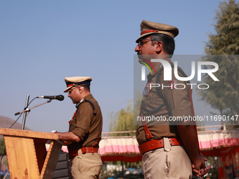 SP Operations Baramulla Firoz Yehya, along with other JK Police officials, takes part in the Police Commemoration Day in Baramulla, Jammu an...