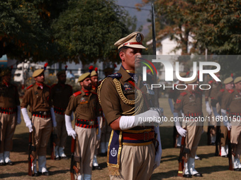 JK Police officials take part in Police Commemoration Day in Baramulla, Jammu and Kashmir, India, on October 21, 2024. Police Commemoration...