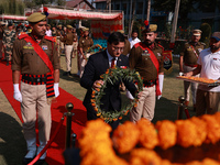 DC Baramulla Minga Sherpa, along with JK Police officials, takes part in the Police Commemoration Day in Baramulla, Jammu and Kashmir, India...