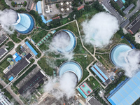 A thermal power plant of Shanghai Baoshan Iron and Steel Co., Ltd. is seen in Nanjing, Jiangsu province, China, on October 21, 2024. China c...