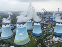 A thermal power plant of Shanghai Baoshan Iron and Steel Co., Ltd. is seen in Nanjing, Jiangsu province, China, on October 21, 2024. China c...