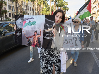 Pro palestinian demonstration in Bari, Italy, on October 21, 2024. (