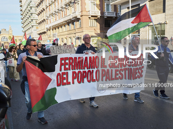 Pro palestinian demonstration in Bari, Italy, on October 21, 2024. (