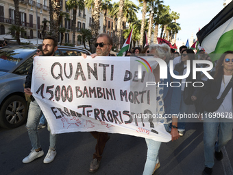 Pro palestinian demonstration in Bari, Italy, on October 21, 2024. (