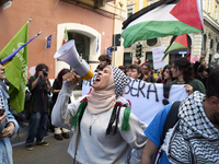 Pro palestinian demonstration in Bari, Italy, on October 21, 2024. (