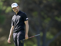 Rasmus Hojgaard of Denmark reacts on the 18th green during day four of the Estrella Damm N.A. Andalucia Masters 2024 at Real Club de Golf So...