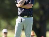 Andy Sullivan of England reacts on the 18th green during day four of the Estrella Damm N.A. Andalucia Masters 2024 at Real Club de Golf Soto...