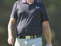 Andy Sullivan of England reacts on the 18th green during day four of the Estrella Damm N.A. Andalucia Masters 2024 at Real Club de Golf Soto...