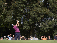 Daniel Brown of England plays his second shot on the 15th hole during day four of the Estrella Damm N.A. Andalucia Masters 2024 at Real Club...