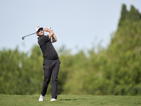 Rasmus Hojgaard of Denmark plays his second shot on the 15th hole during day four of the Estrella Damm N.A. Andalucia Masters 2024 at Real C...