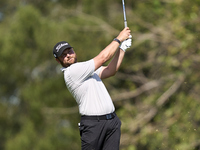 Jordan Smith of England plays his second shot on the 15th hole during day four of the Estrella Damm N.A. Andalucia Masters 2024 at Real Club...