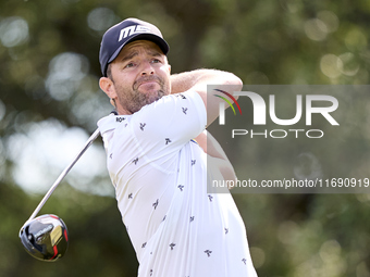 Marcel Schneider of Germany tees off on the 5th hole during day four of the Estrella Damm N.A. Andalucia Masters 2024 at Real Club de Golf S...