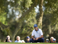 Jorge Campillo of Spain studies his shot on the 4th green during day four of the Estrella Damm N.A. Andalucia Masters 2024 at Real Club de G...