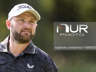 Andy Sullivan of England looks at the 5th hole during day four of the Estrella Damm N.A. Andalucia Masters 2024 at Real Club de Golf Sotogra...