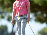 Jacques Kruyswijk of South Africa reacts on the 1st green during day four of the Estrella Damm N.A. Andalucia Masters 2024 at Real Club de G...