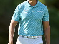 Johannes Veerman of the USA reacts on the 1st green during day four of the Estrella Damm N.A. Andalucia Masters 2024 at Real Club de Golf So...