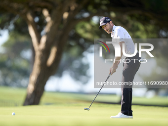 Marcel Schneider of Germany plays a shot on the 1st green during day four of the Estrella Damm N.A. Andalucia Masters 2024 at Real Club de G...