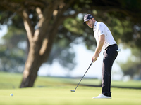 Marcel Schneider of Germany plays a shot on the 1st green during day four of the Estrella Damm N.A. Andalucia Masters 2024 at Real Club de G...