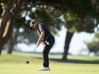 Romain Langasque of France plays a shot on the 1st green during day four of the Estrella Damm N.A. Andalucia Masters 2024 at Real Club de Go...