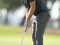 Paul Waring of England plays a shot on the 1st green during day four of the Estrella Damm N.A. Andalucia Masters 2024 at Real Club de Golf S...