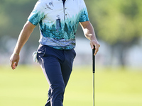 Thorbjorn Olesen of Denmark reacts on the 1st green during day four of the Estrella Damm N.A. Andalucia Masters 2024 at Real Club de Golf So...